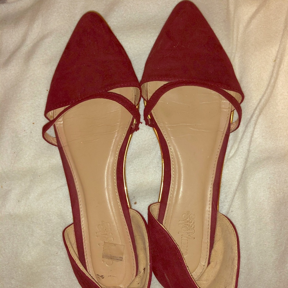 Dark red flats